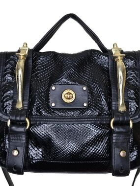 Marc By Marc Jacobs Custom Hardware Snake Embossed Leather Satchel Bag